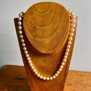 Vintage Cultured Pearl Necklace with Sterling Clasp